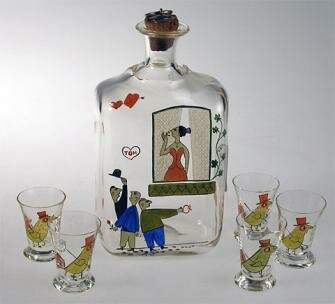 Viinakarahvi ja lasit