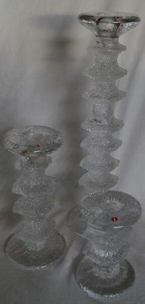 Festivo-kynttilänjalat, Timo Sarpaneva, 3 kpl. Signeeratut.